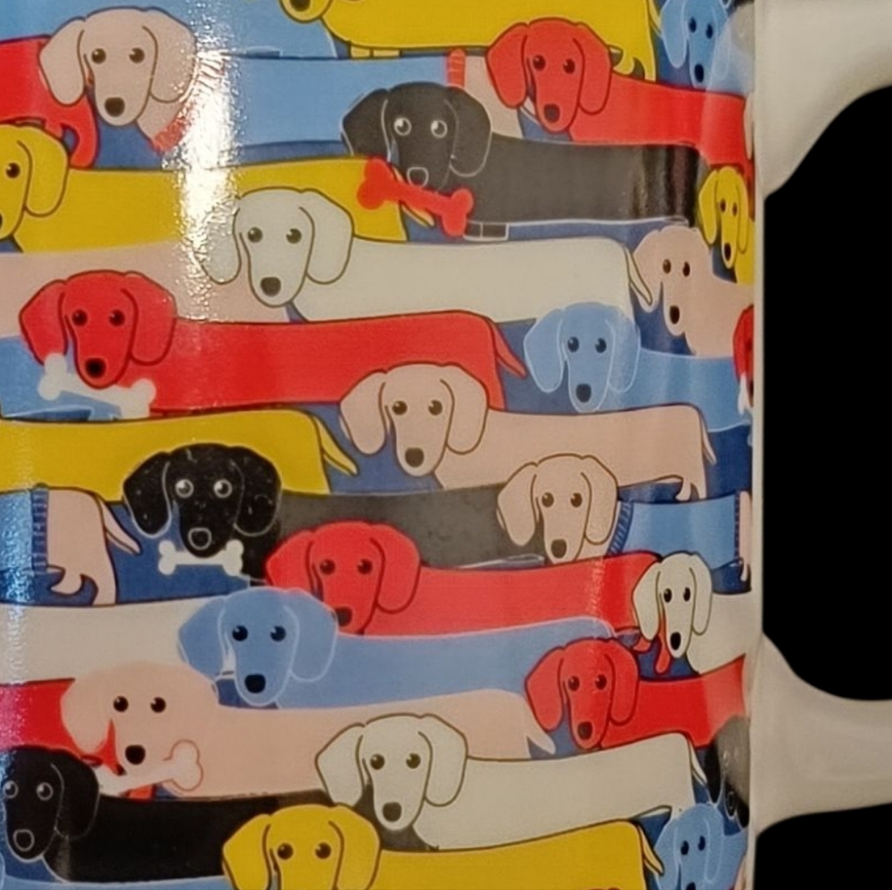 Art Wow Oversized Ceramic Vintage Festive Dog Pattern Holiday Mug - Picture 3 of 7